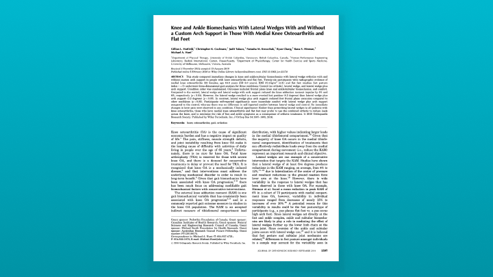 Use of Supportive Lateral Wedges Not Enough for Significant Knee Offloading