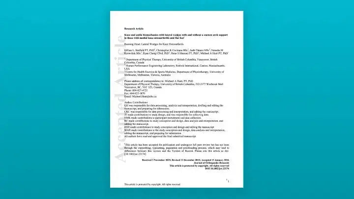 Immediate Effect of Knee Joint Unloading from Freedom Insole - Biomechanical Study HumanCo Movement Inc.
